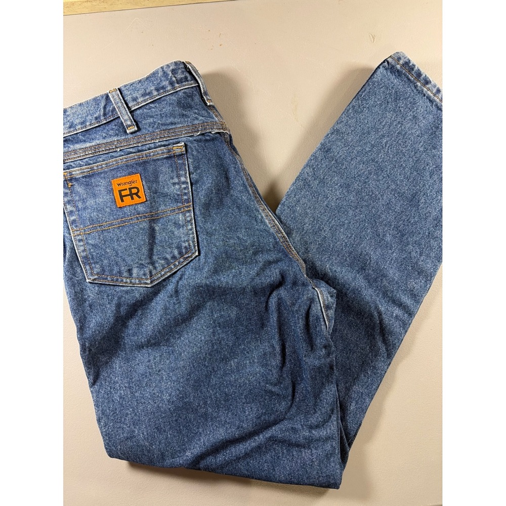 Wrangler FR Flame Resistant Jeans Mens 32x34 Blue Denim Original Fit‎ Workwear